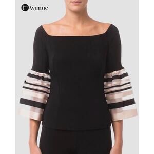 Joseph‎ Ribkoff Tee With Ruffled Cuffs Style 181912 women's 4